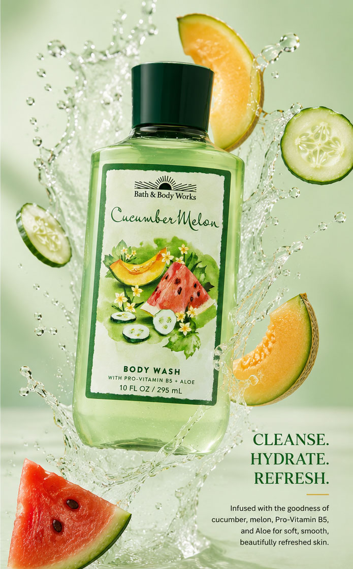 بادی واش بس اند بادی ورکز Cucumber Melon